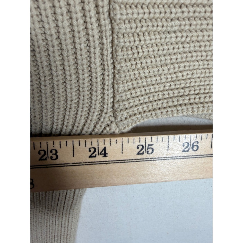 J. Crew Womens Ribbed V Neck Beach Sweater Size Medium Beige - Picture 5 of 7